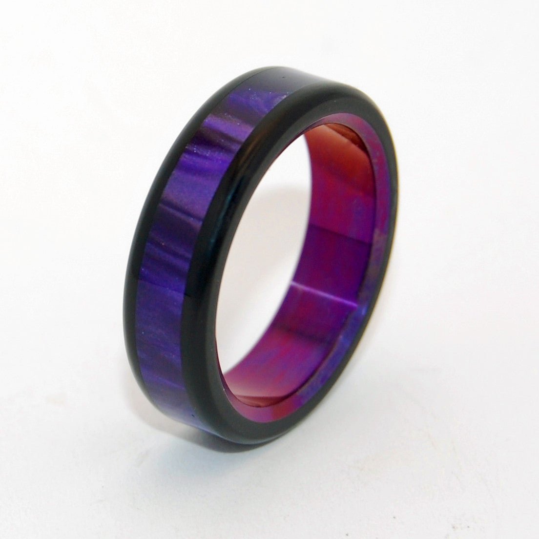 Purple Avec Tu | Men's Purple Marbled Opalescent Resin & Titanium Wedding Ring - Minter and Richter Designs