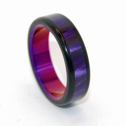 Purple Avec Tu | Men's Purple Marbled Opalescent Resin & Titanium Wedding Ring - Minter and Richter Designs