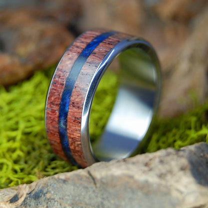 Purple Heart Blue | Men's Purple Heart Wood, Blue Box Elder & Titanium Wedding Ring - Minter and Richter Designs