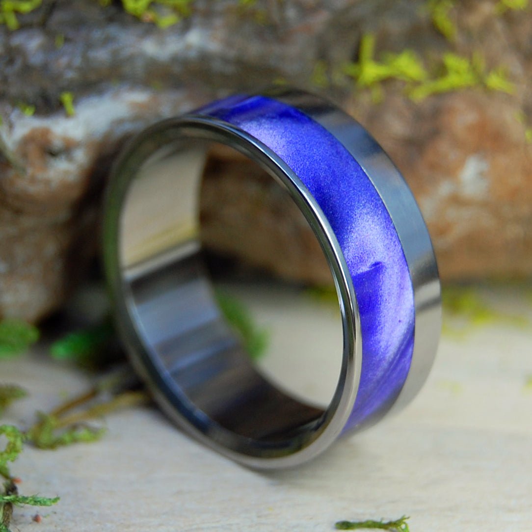 Purple Heart | Men's Purple Heart Wood, Purple Resin & Titanium Wedding Ring - Minter and Richter Designs