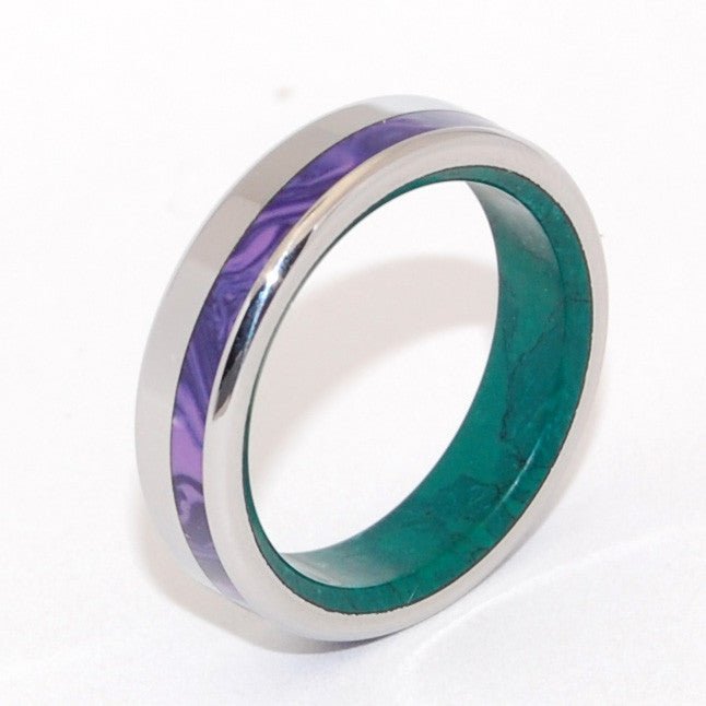 Purple Isle | Men's Jade Stone, Charoite Stone & Titanium Wedding Ring - Minter and Richter Designs