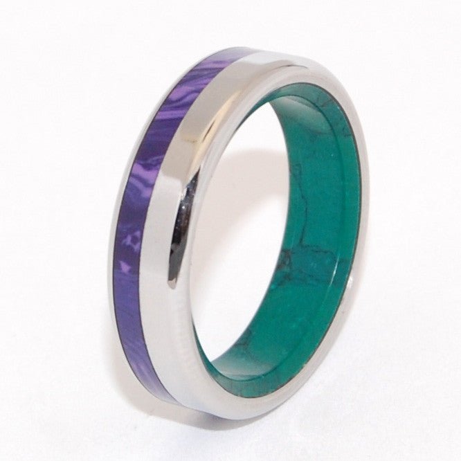 Purple Isle | Men's Jade Stone, Charoite Stone & Titanium Wedding Ring - Minter and Richter Designs