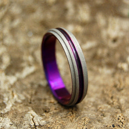 Purple Step Forward | Men's Purple & Titanium Wedding Ring - Minter and Richter Designs