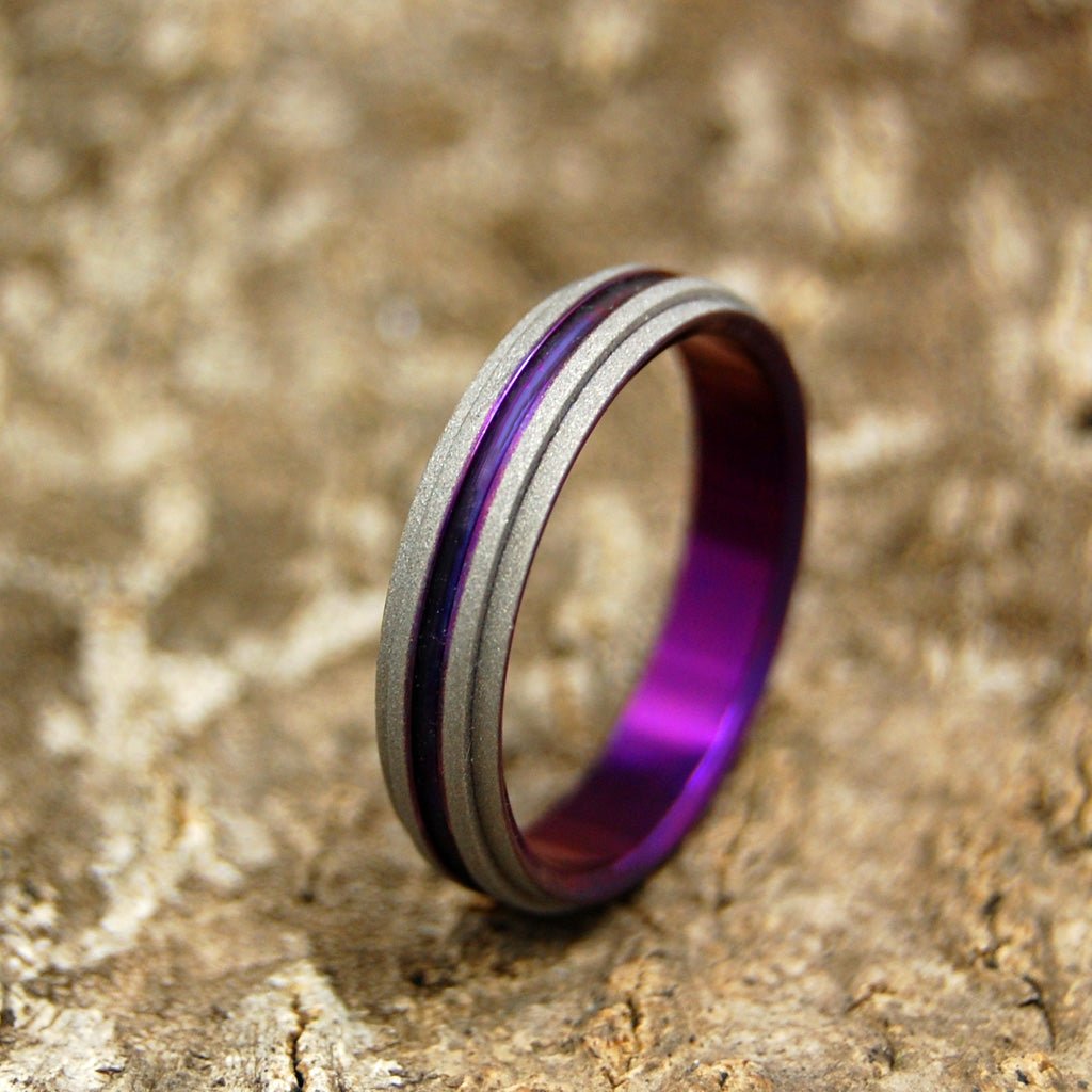 Purple Step Forward | Men's Purple & Titanium Wedding Ring - Minter and Richter Designs