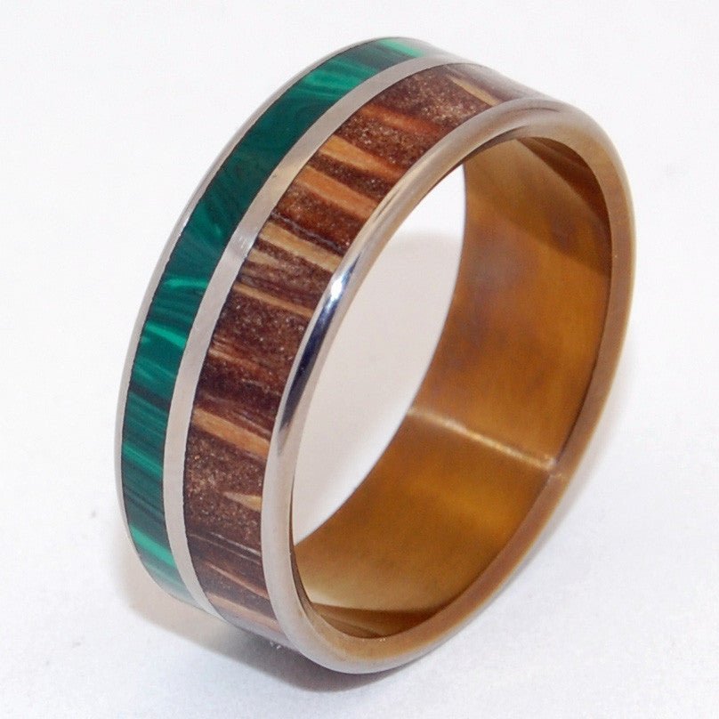 Pyrrhus | Men's Stone, Wood & Titanium Wedding Ring - Minter and Richter Designs