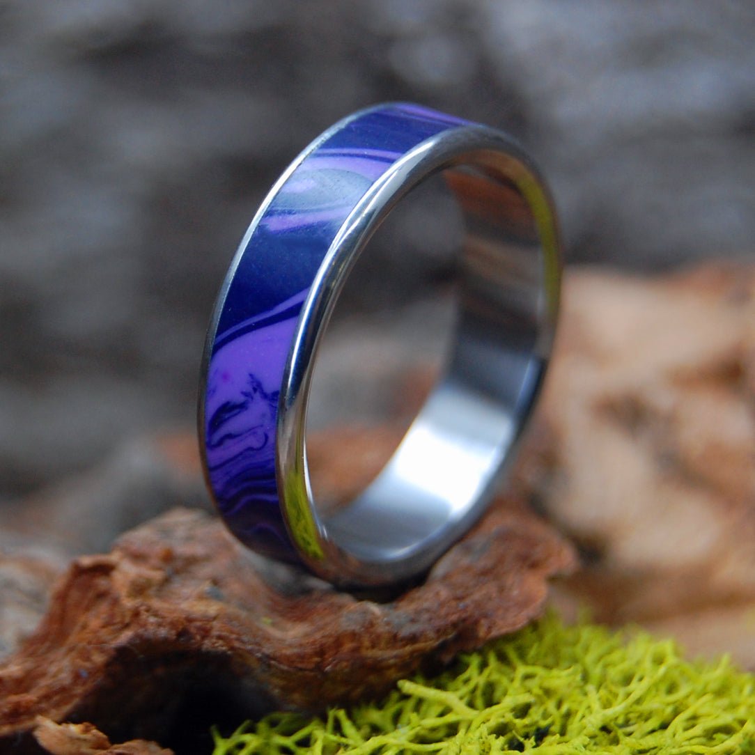 Queen Charoite | Men's Charoite & Titanium Wedding Ring - Minter and Richter Designs