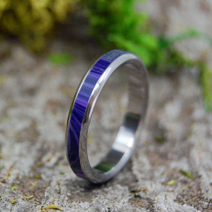 Queen Charoite | Men's Charoite & Titanium Wedding Ring - Minter and Richter Designs