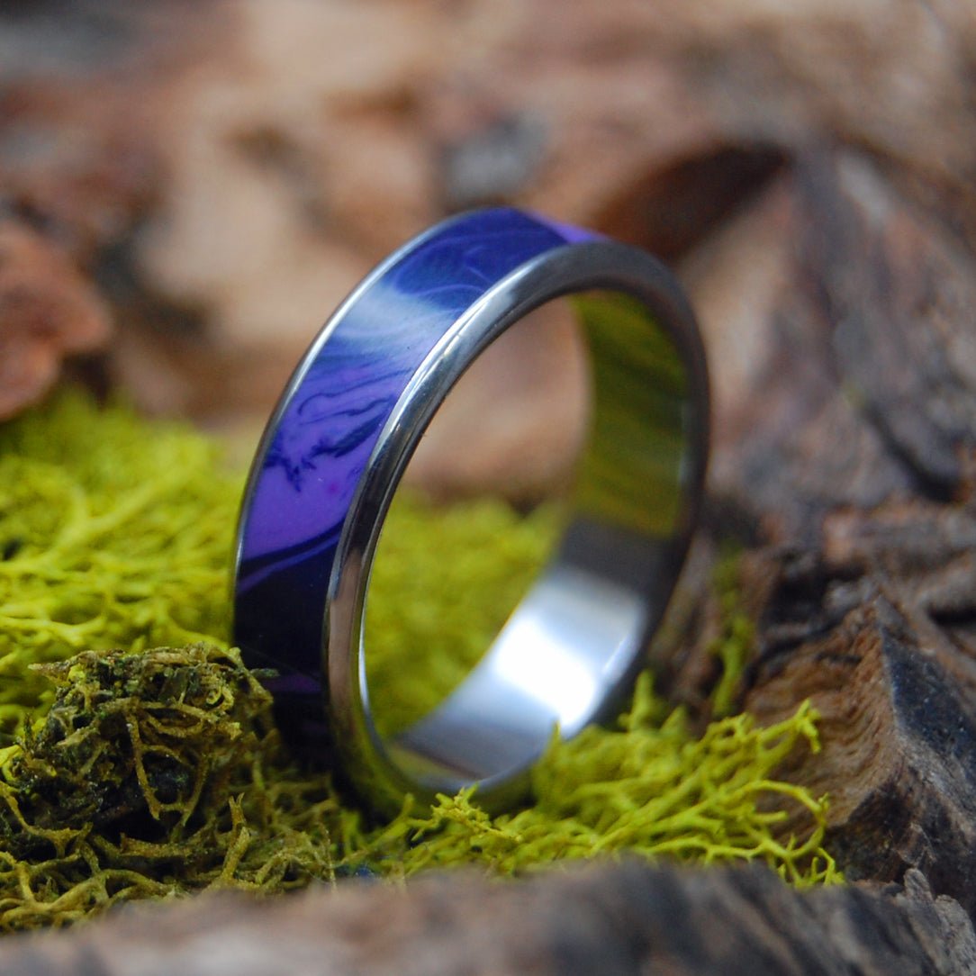 Queen Charoite | Men's Charoite & Titanium Wedding Ring - Minter and Richter Designs