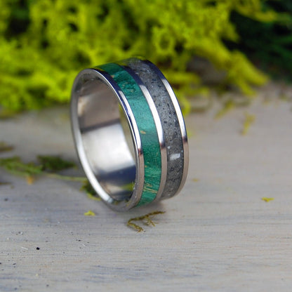 Race Point | Men's Beach Sand & Wood Wedding Ring - Minter and Richter Designs