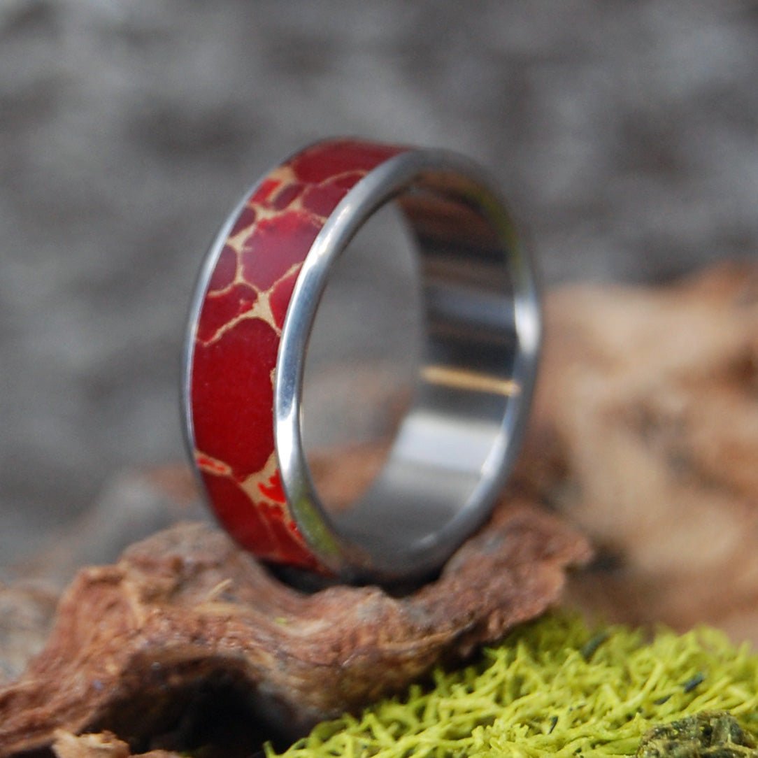 Red Jasper | Size 6.25 At 6mm | Red Jasper Stone | Unique Wedding Ring | On Sale - Minter and Richter Designs