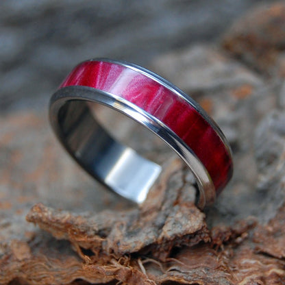 Red Marbled Flared | Men's Red Marbled Opalescent Resin & Titanium Wedding Ring - Minter and Richter Designs