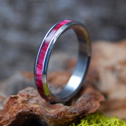 Red Marbled Flared | Men's Red Marbled Opalescent Resin & Titanium Wedding Ring - Minter and Richter Designs