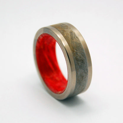 Red Star Supernova | Men's Meteorite, Wood & Titanium Wedding Ring - Minter and Richter Designs