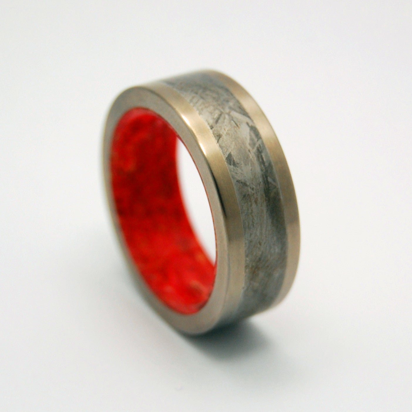 Red Star Supernova | Men's Meteorite, Wood & Titanium Wedding Ring - Minter and Richter Designs