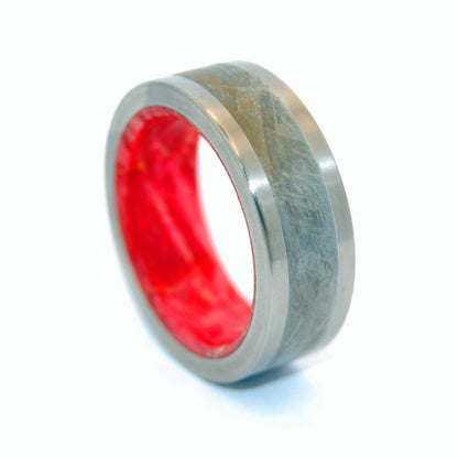 Red Star Supernova | Men's Meteorite, Wood & Titanium Wedding Ring - Minter and Richter Designs