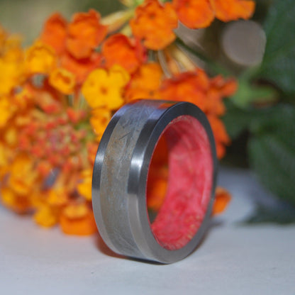 Red Star Supernova | Men's Meteorite, Wood & Titanium Wedding Ring - Minter and Richter Designs