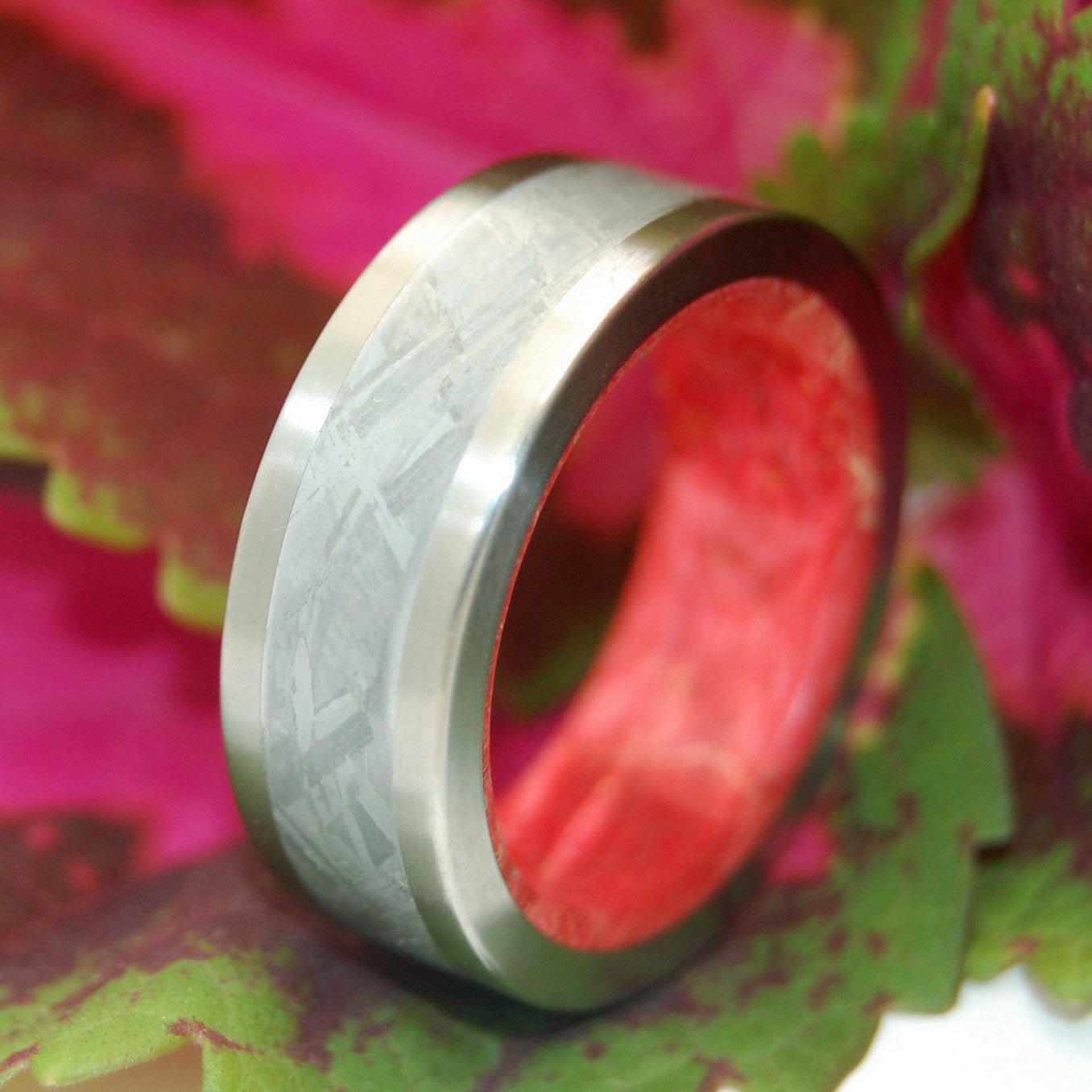 Red Star Supernova | Men's Meteorite, Wood & Titanium Wedding Ring - Minter and Richter Designs