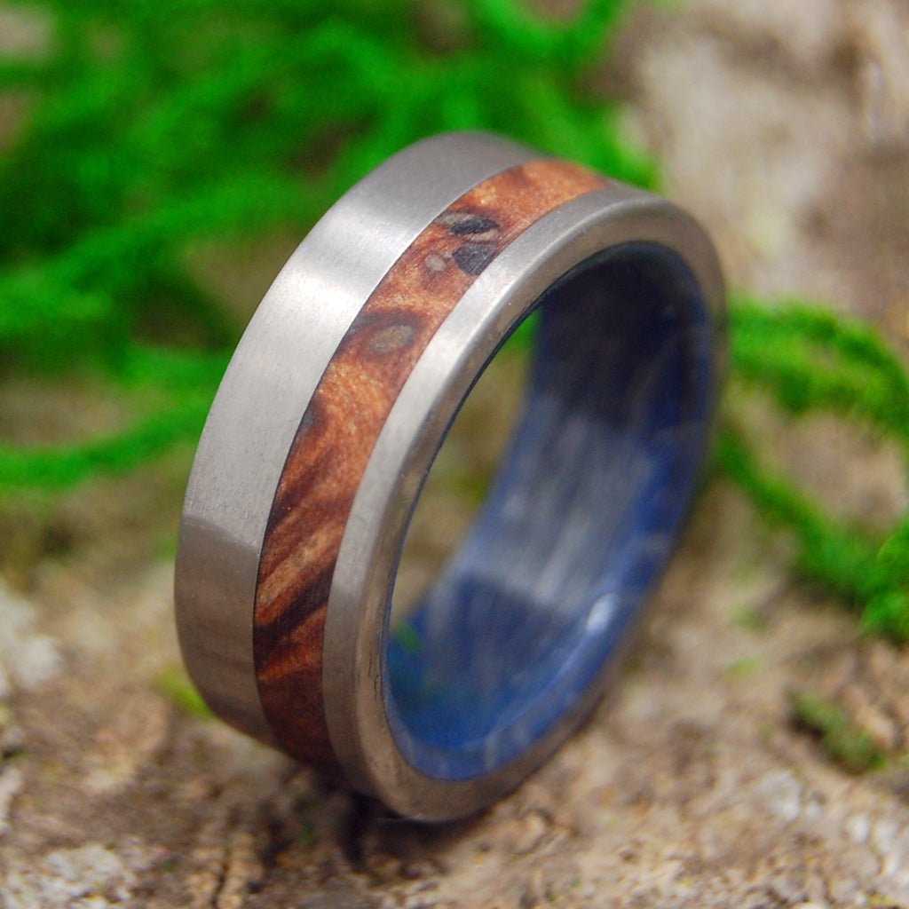 Redwood Above | Men's Redwood, Blue Silver & Titanium Wedding Ring - Minter and Richter Designs