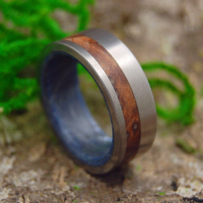 Redwood Above | Men's Redwood, Blue Silver & Titanium Wedding Ring - Minter and Richter Designs