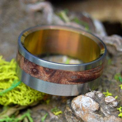 Redwood Sunset | Men's Redwood Burl & Titanium Wedding Ring - Minter and Richter Designs