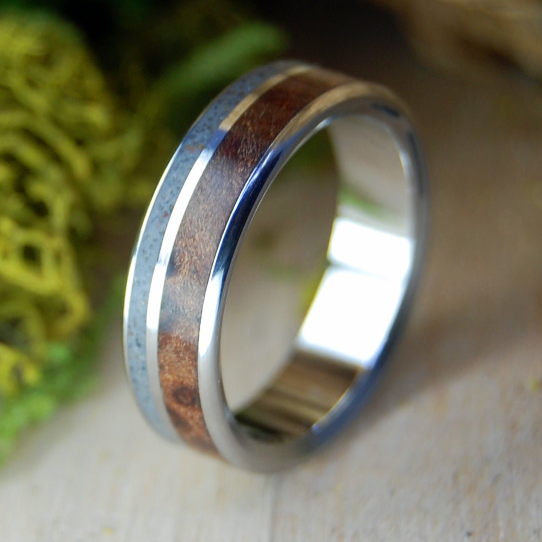 Redwood Superior Destin | Beach Sand & Redwood Titanium Wedding Ring - Minter and Richter Designs