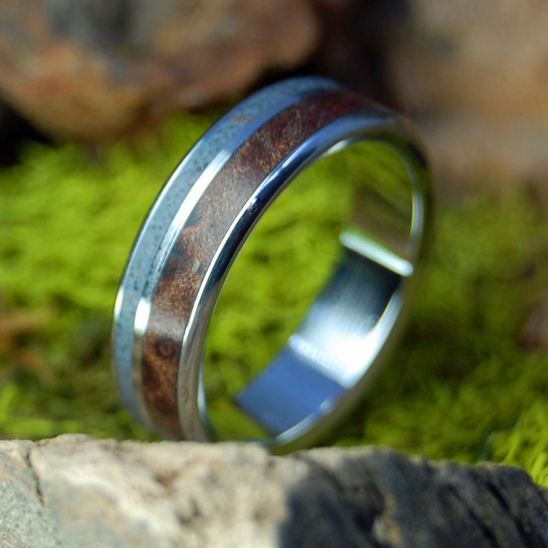 Redwood Superior Destin | Beach Sand & Redwood Titanium Wedding Ring - Minter and Richter Designs