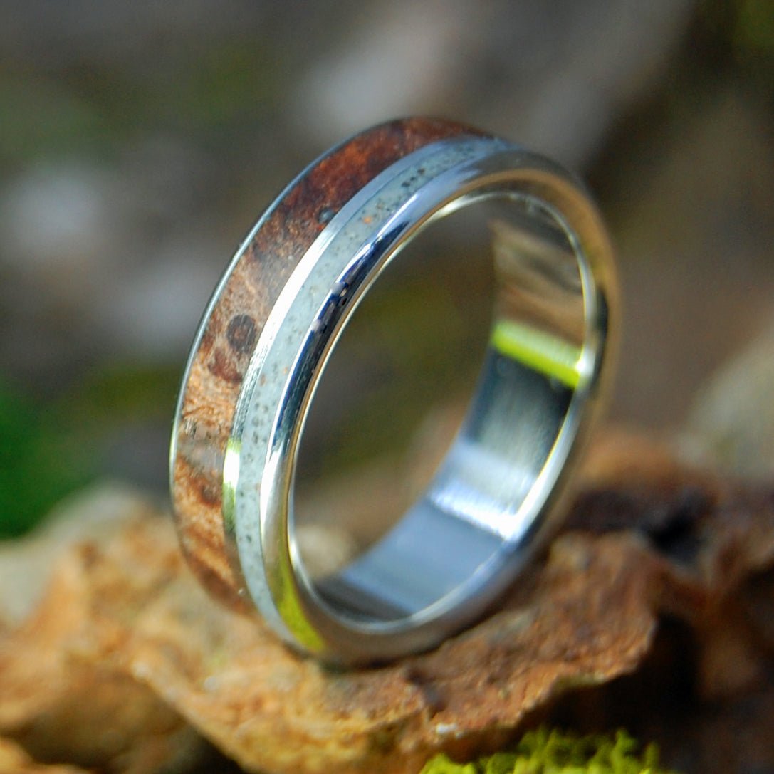 Redwood Superior Destin | Beach Sand & Redwood Titanium Wedding Ring - Minter and Richter Designs