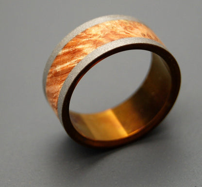 Ring Of Fire | Men's Wood, Anodized Bronze & Titanium Wedding Ring - Minter and Richter Designs