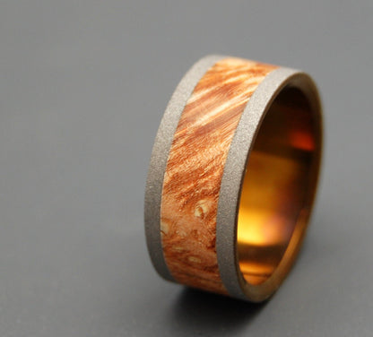 Ring Of Fire | Men's Wood, Anodized Bronze & Titanium Wedding Ring - Minter and Richter Designs