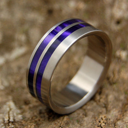 Roman Purpure | Men's Purple Marbled Opalescent Resin & Titanium Wedding Ring - Minter and Richter Designs