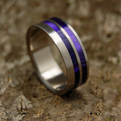 Roman Purpure | Men's Purple Marbled Opalescent Resin & Titanium Wedding Ring - Minter and Richter Designs