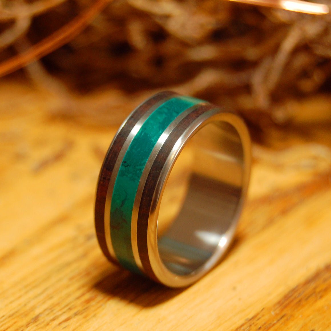 Rosewood Morning Song | Men's Rosewood, Jade & Titanium Wedding Ring - Minter and Richter Designs