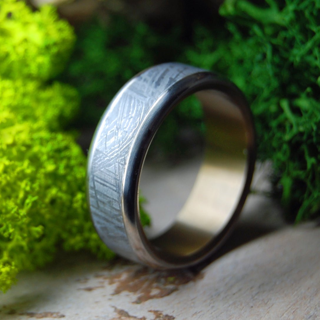 Rounded Bronze Moon Landing | Men's Meteorite, Bronze & Titanium Wedding Ring - Minter and Richter Designs