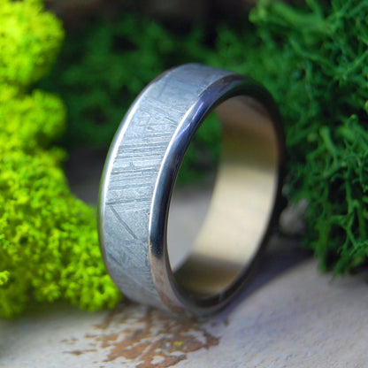 Rounded Bronze Moon Landing | Men's Meteorite, Bronze & Titanium Wedding Ring - Minter and Richter Designs