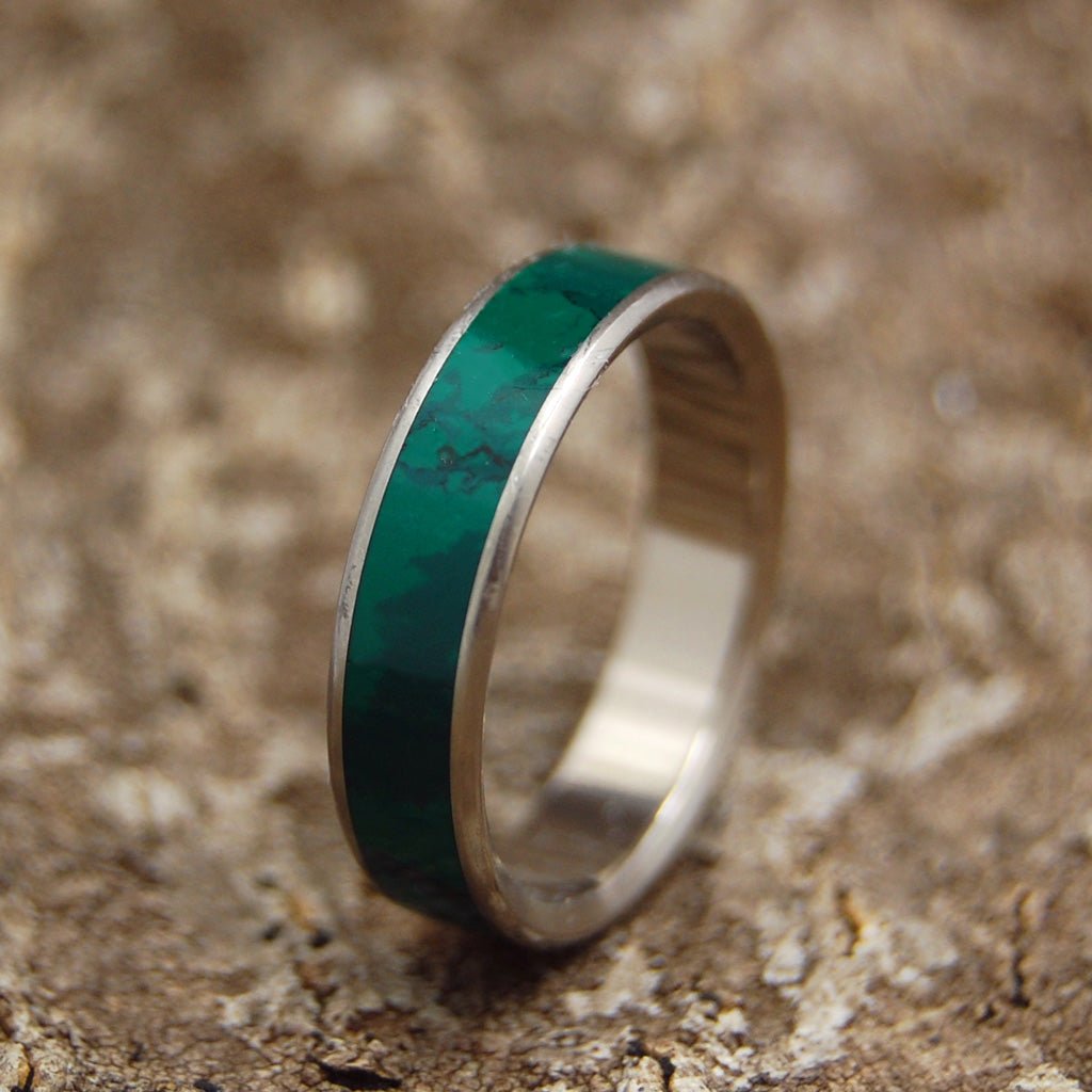 Rounded Jade | Men's Jade Stone & Titanium Wedding Ring - Minter and Richter Designs