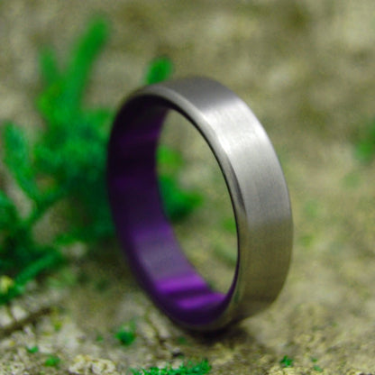 Royal Swim In | Women's Purple Marbled Resin & Titanium Wedding Ring - Minter and Richter Designs