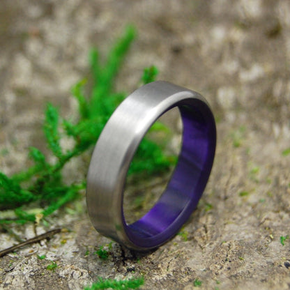 Royal Swim In | Women's Purple Marbled Resin & Titanium Wedding Ring - Minter and Richter Designs