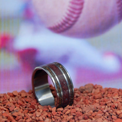 Rub Some Dirt On It | Men's Baseball Pitchers Mound Dirt & Titanium Wedding Ring - Minter and Richter Designs