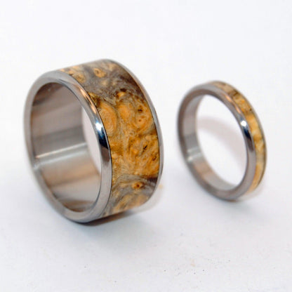 Runaway Set | California Buckeye Wood & Titanium - Unique Wedding Ring - Wedding Ring - Minter and Richter Designs