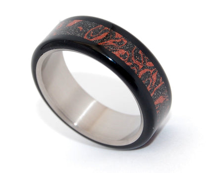 Samurai | Men's Damascus Steel, Meteorite & Titanium Wedding Ring - Minter and Richter Designs