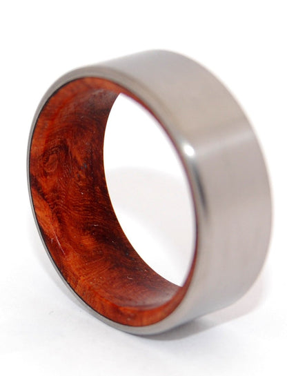 Sanctum | Men's Amboyna Burl Wood & Titanium Wedding Ring - Minter and Richter Designs