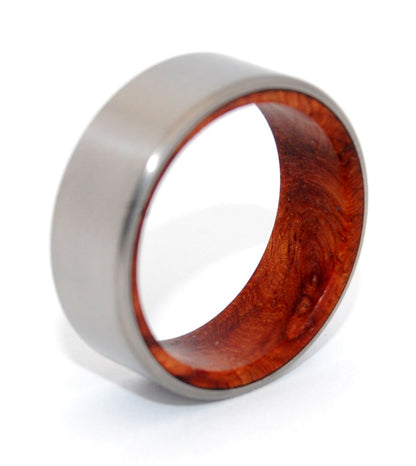 Sanctum | Men's Amboyna Burl Wood & Titanium Wedding Ring - Minter and Richter Designs