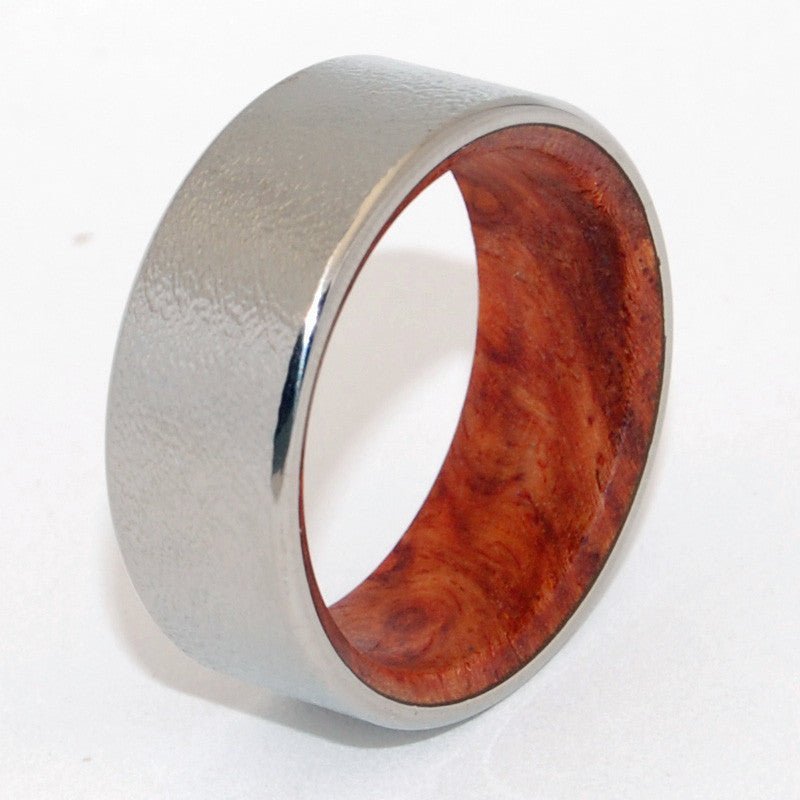 Sanctum Wire | Men's Amboyna Burl Wood & Titanium Wedding Ring - Minter and Richter Designs