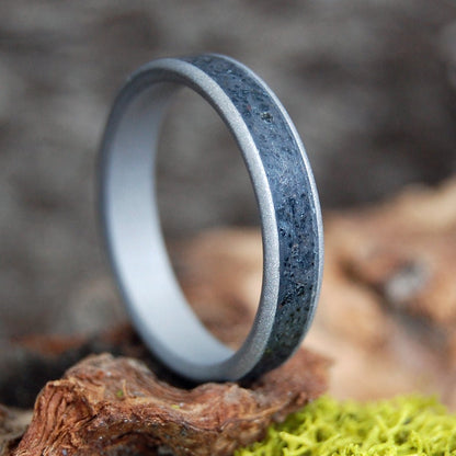 Sandblasted Volcanic Ash And Lava | Men's Volcanic Ash, Lava, & Beach Sand Wedding Ring - Minter and Richter Designs