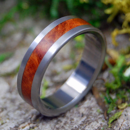 Satin Amboyna | Men's Amboyna Wood Wedding Ring - Minter and Richter Designs