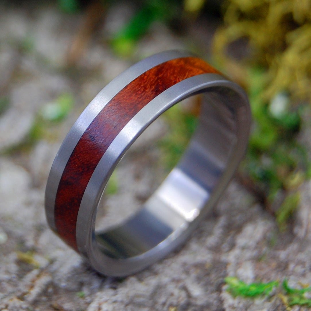 Satin Amboyna | Men's Amboyna Wood Wedding Ring - Minter and Richter Designs