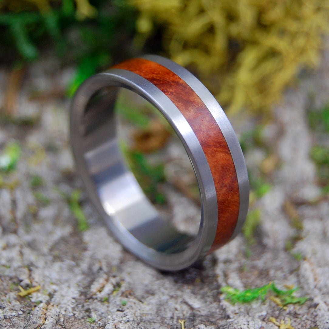 Satin Amboyna | Men's Amboyna Wood Wedding Ring - Minter and Richter Designs