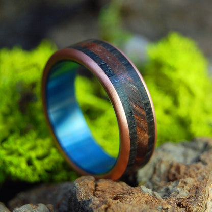 Scottish Bog Oak & Redwood | Men's Scottish Bog Oak, Redwood & Titanium Wedding Ring - Minter and Richter Designs