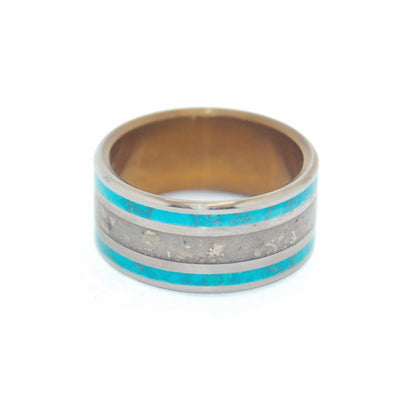 Sea Of Galilee | Men's Israel Beach Sand, Chrysocolla Stone & Titanium Wedding Ring - Minter and Richter Designs