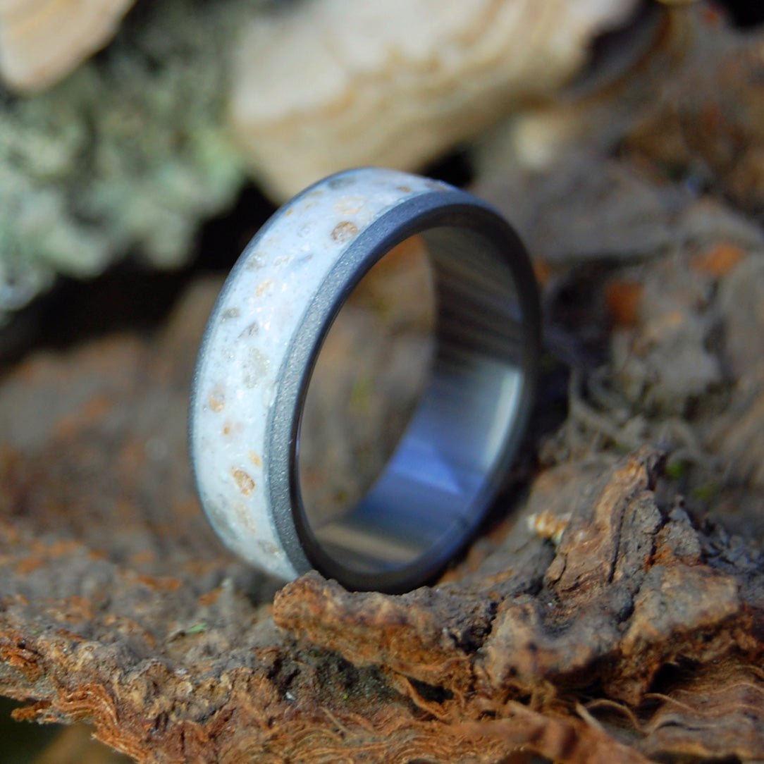 Sea Shells By Seashore | Men's Sea Shells, Beach Sand & Titanium Wedding Ring - Minter and Richter Designs